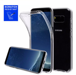 Луксозен ултра тънък Поли-Карбонов комплект предна и задна част със силиконова ТПУ рамка 360° Body Guard за Samsung Galaxy S8 Plus G955 кристално прозрачен